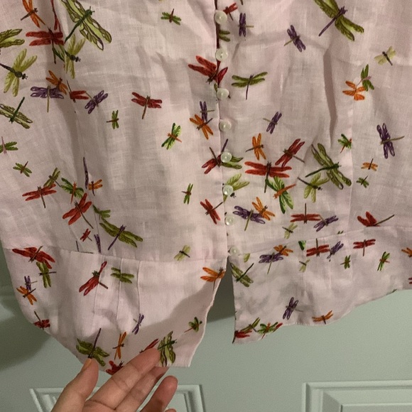 Liz Claiborne dragonfly linen top - Picture 6 of 8